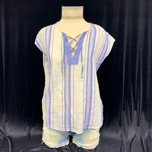 Mavi summer boho crisscross front blouse